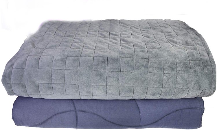 Dr Hart's Weighted Blanket Deluxe Set Patented ContourWave Weighted Blanket & Luxurious Microplush Removable Cover Heavy Calming Blanket for Adults