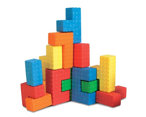 Edushape Easy Grip Soft Foam Sensory Puzzle Blocks, 18 Piece