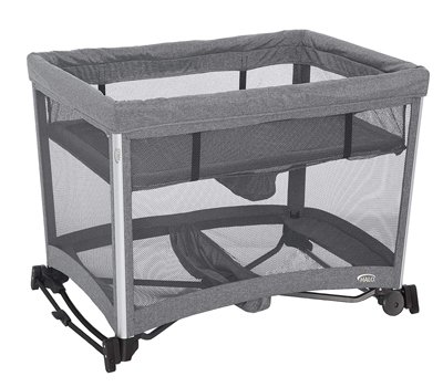 HALO 3-in-1 DreamNest Bassinet, Portable Crib, Travel Cot with Rocking Attachment, Breathable Mesh Mattress, Easy to Fold Pack and Play