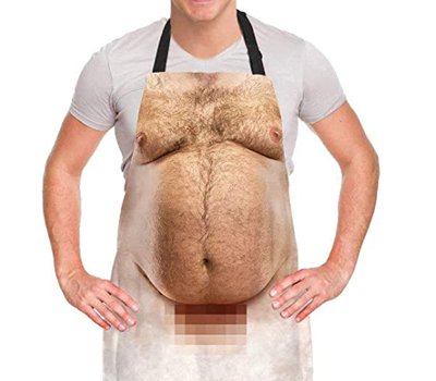 Funny Men Cooking Grilling Aprons Belly BBQ Funny Gag Gifts for Christmas, White Elephant Gift Exchange
