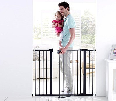 Munchkin Easy Close XL Pressure Mounted Baby Gate for Stairs, Hallways and Doors, Walk Through with Door