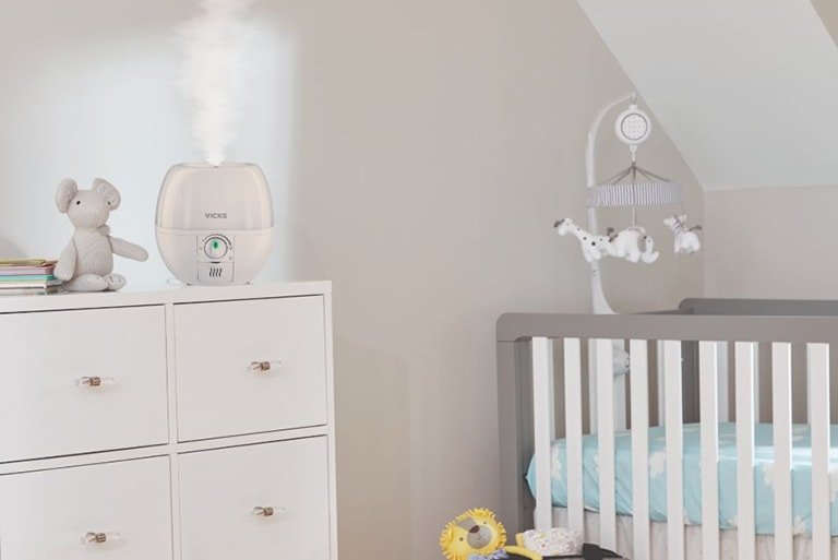 how close should a humidifier be to the baby