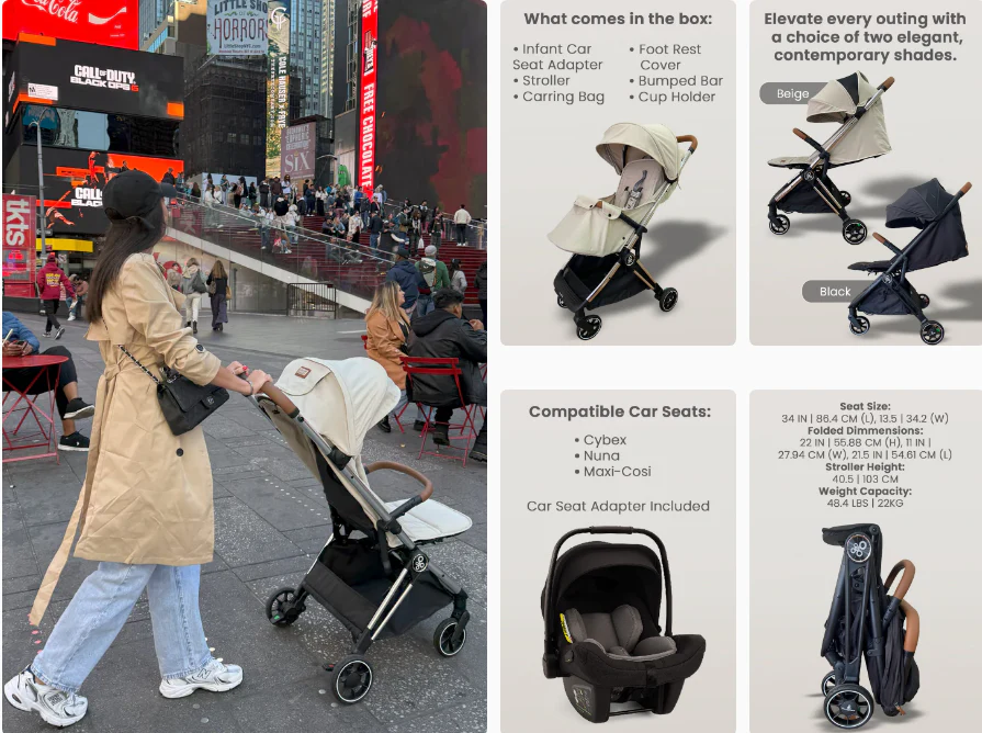 Three stroller add-on seats side by side showing side-mount, top-mount, and hammock style for best extra seat for stroller comparison