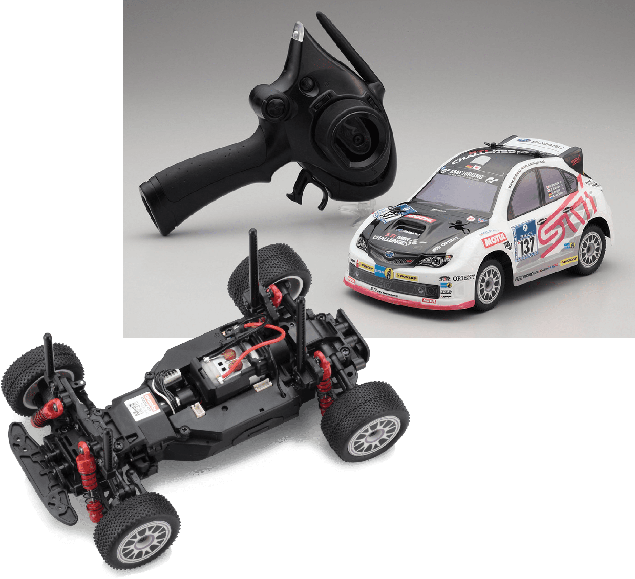 Kyosho Fazer MK2 RC car drifting on asphalt, showcasing durability and 4WD handling for hobbyists comparing radio controlled brands.